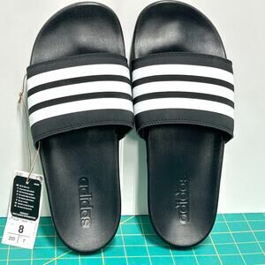 adidas Adilette Size Womens 8 / Mens 7 Comfort Slide Sandals Black & White